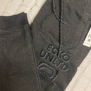 Men’s eckõ unitd XL rhino joggers gray sweats  Y2K ￼ polyester punk skater metal